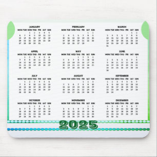 Tapis De Souris Calendrier simple et mignon 2025 Mousepad