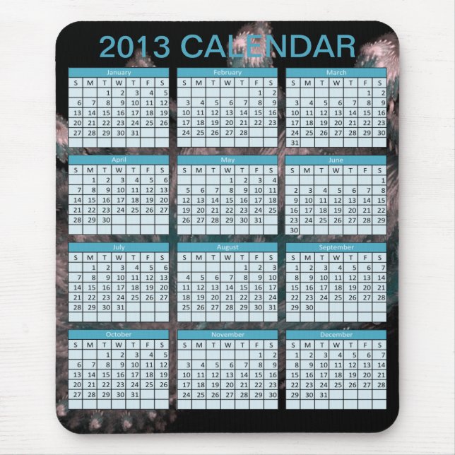 Tapis De Souris Calendrier sur un Mousepad (Devant)
