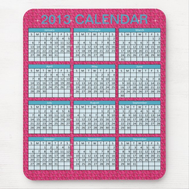 Tapis De Souris Calendrier sur un Mousepad (Devant)