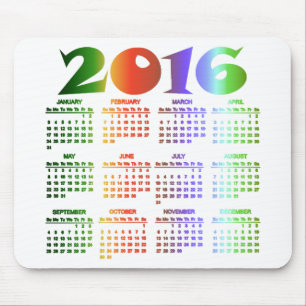 Tapis De Souris Calendrier tropical des couleurs 2016