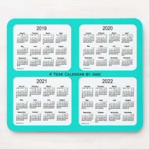 Tapis De Souris Calendrier Turquoise de 4 ans 2019-2022 par Janz