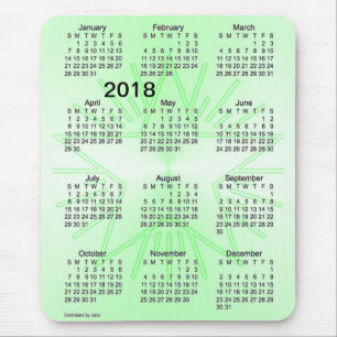 Tapis De Souris Calendrier vert de gros caractères de l'étoile