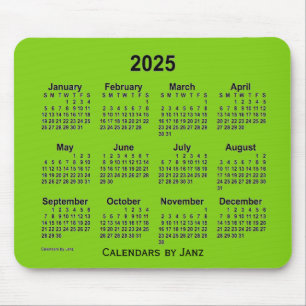 Tapis De Souris Calendrier vert jaune 2025 par Janz Mouse Pad