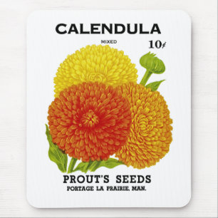 Tapis De Souris Calendula Vintage Seed Packet