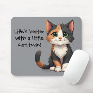 Tapis De Souris Calico Kitten Whimsical avec attitude