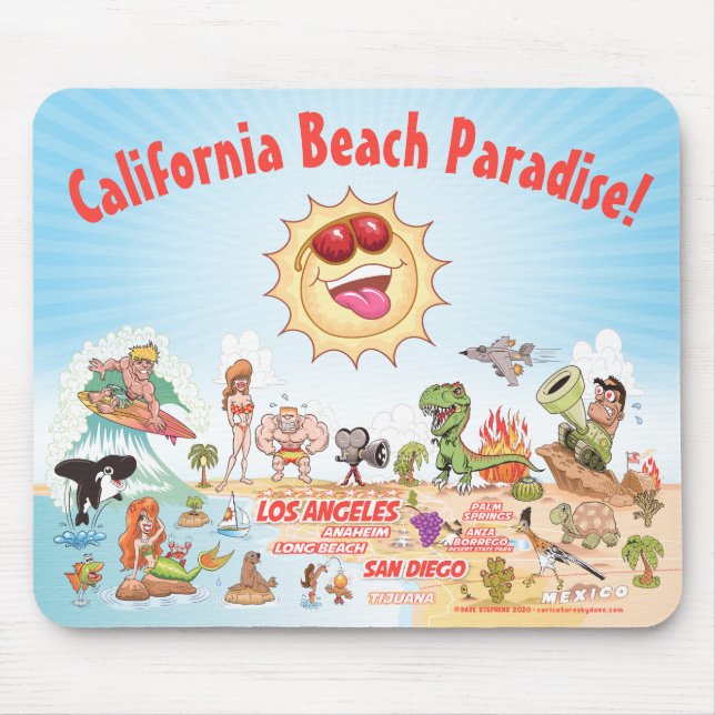 Tapis De Souris California Beach Paradise (Devant)