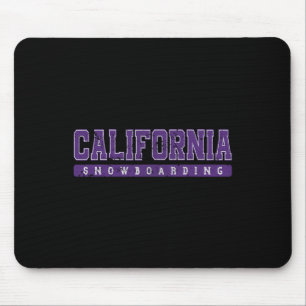 Tapis De Souris California Snowboard Purple Texte Vintage
