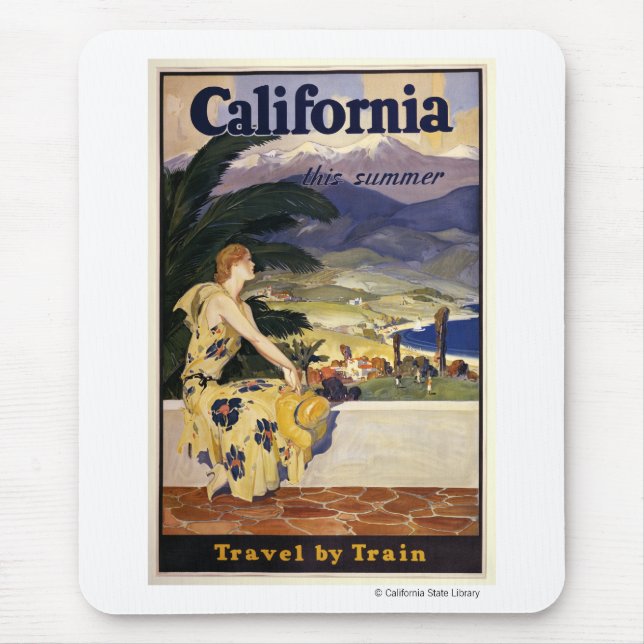 Tapis De Souris Californie cet été. Voyage en train  (Devant)