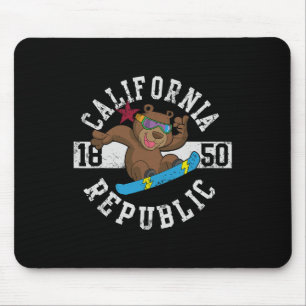 Tapis De Souris Californie République Ours Snowboardeur Snowboard
