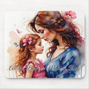 Tapis De Souris Câlin de la fête des mères dans le style floral aq