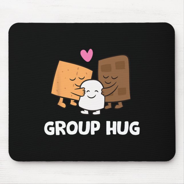 Tapis De Souris Câlins de groupe de camping drôles de Smores S'mor (Devant)