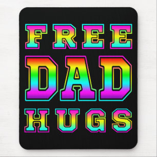 Tapis De Souris Câlins Gratuits Papa En Typographie Arc-En-Ciel Co