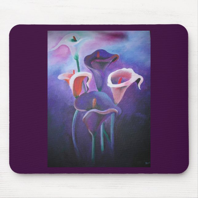 Tapis De Souris Callas Violet Lilac Et Violet Art (Devant)