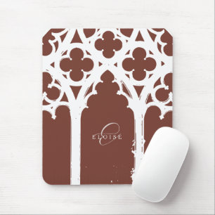 Tapis De Souris Calligraphie gothique minimaliste de fenêtre en te