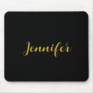 Tapis De Souris Calligraphie minimaliste moderne Nom Black Gold