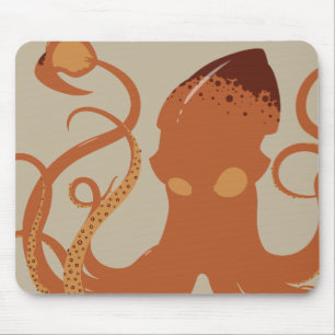 Tapis De Souris Calmar géant Mousepad de vecteur