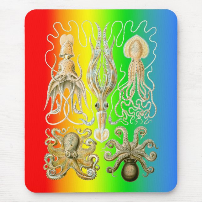 Tapis De Souris Calmars et Octopods (Devant)