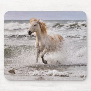 Tapis De Souris Camargue Horse Running out of Surf