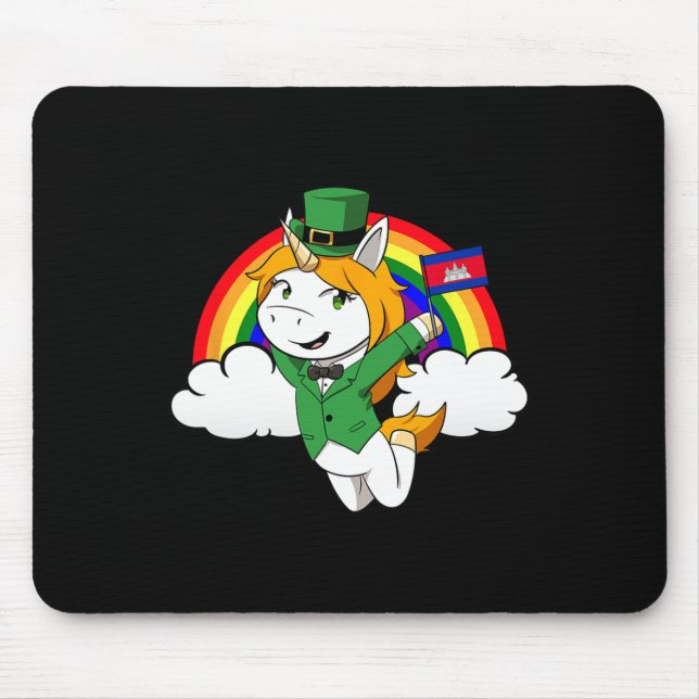 Tapis De Souris Cambodge Fier Drapeau cambodgien Saint-Patricks Da (Devant)