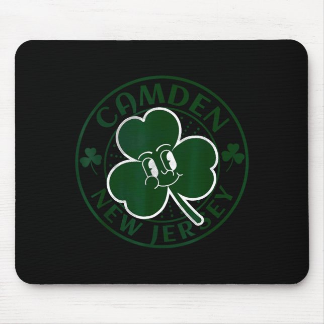 Tapis De Souris Camden New Jersey Irish Shamrock Nj Retro Souvenir (Devant)