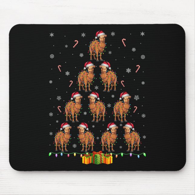 Tapis De Souris Camel Santa Hat Noël Lumières Hommes Femmes Noël T (Devant)