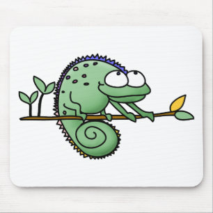 Tapis De Souris Cameleon de dessin animé drôle et mignon Lézard ve