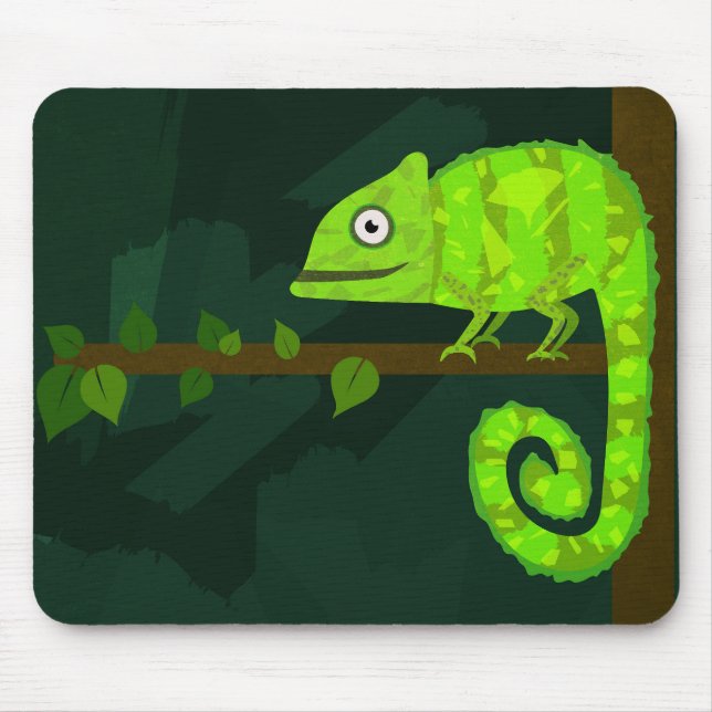 Tapis De Souris Caméléon vert mignon (Devant)