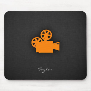 Tapis De Souris Caméra de cinéma Orange