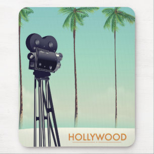 Tapis De Souris Caméra Vintage Hollywood poster de voyage