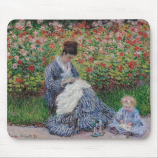 Tapis De Souris Camille Monet and a Child in the Artist'Garden i