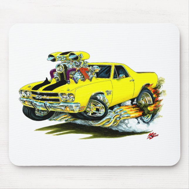 Tapis De Souris Camion 1970 Jaune-Noir d'EL Camino (Devant)