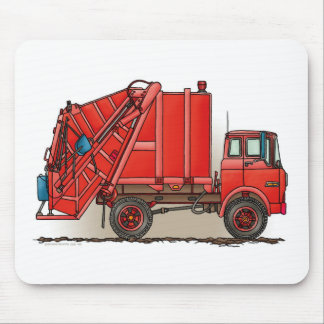 Tapis De Souris Camion à ordures rouge