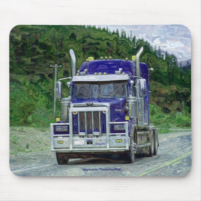 Tapis De Souris Camion Blue Frets, Camions Big Rig (Devant)