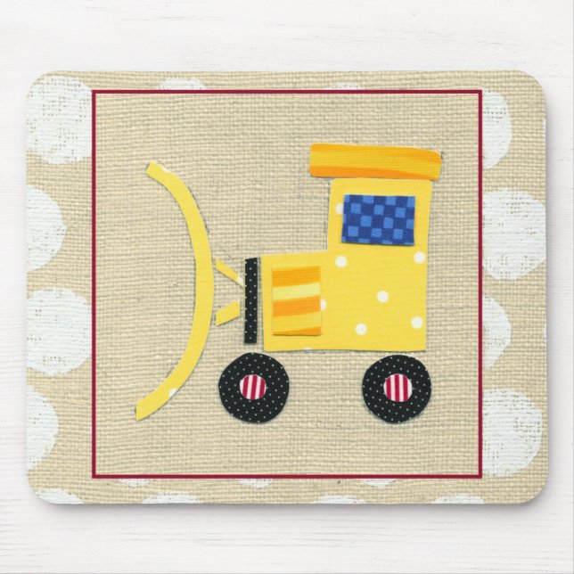 Tapis De Souris Camion Bulldozer Jaune par Chariklia Zarris (Devant)
