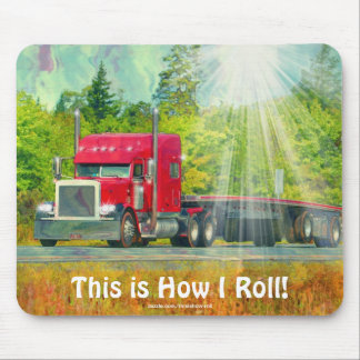 Tapis De Souris Camion de fret rouge pour enfants et camionneurs