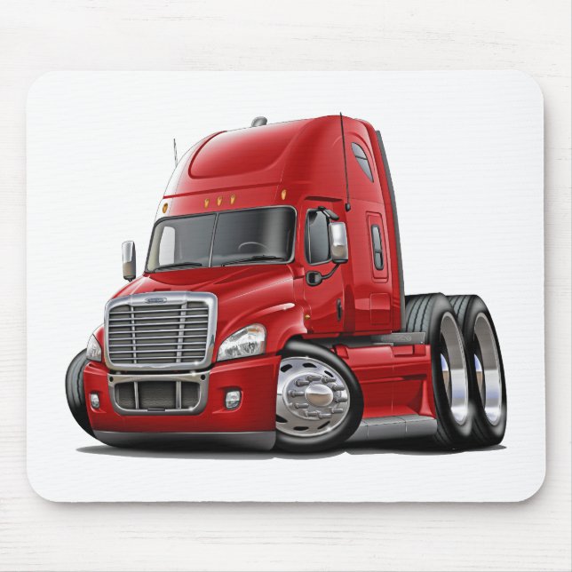 Tapis De Souris Camion de rouge de Freightliner Cascadia (Devant)