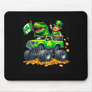 Tapis De Souris Camion Monstre Garçons T-rex Leprechaun Fête St Pa