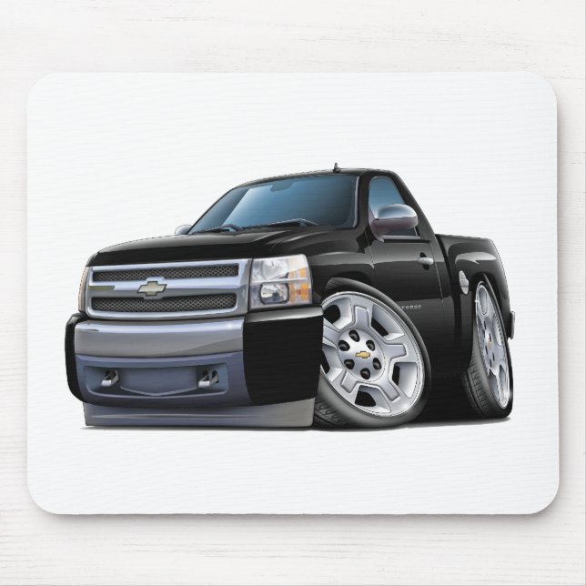 Tapis De Souris Camion noir de Chevy Silverado (Devant)