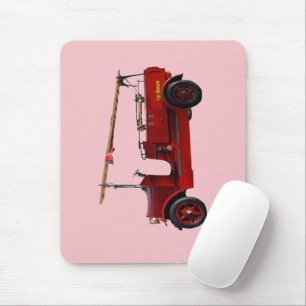 Tapis De Souris Camion Vintage Rouge Avec Échelle De Survol,