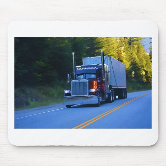 Tapis De Souris Camions, Big Rig Cargo Truck Art (Devant)