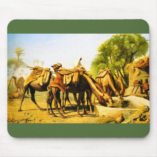 Tapis De Souris Camions en train de boire à l'oasis (Devant)
