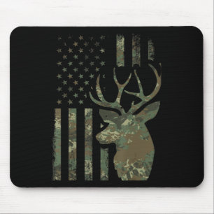 Tapis De Souris Camo American Flag Chasse de canard cadeau pour El