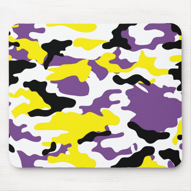Tapis De Souris Camo jaune ultra-violet et d'or Mousepad (Devant)