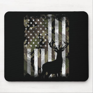 Tapis De Souris Camo US Drapeau Der Elk Buck Camoflage Chasse Chas