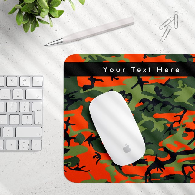 Tapis De Souris Camo Vert et Orange, Camouflage, Militaire, Armée (Créateur téléchargé)