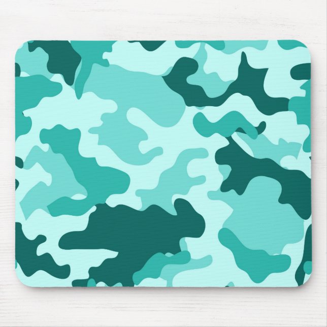 Tapis De Souris Camo vert turquoise Mousepad (Devant)