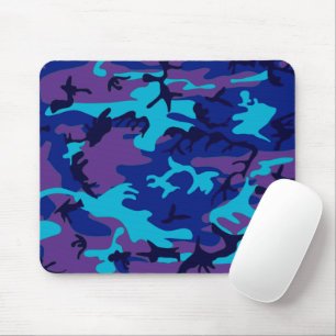 Tapis De Souris Camouflage bleu foncé et Motif violet