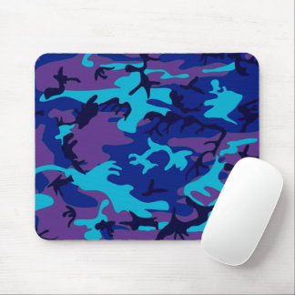 Tapis De Souris Camouflage bleu foncé et Motif violet