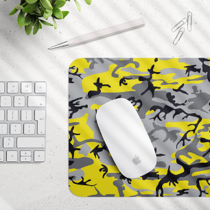 Tapis De Souris Camouflage jaune et gris, Militaire, Armée