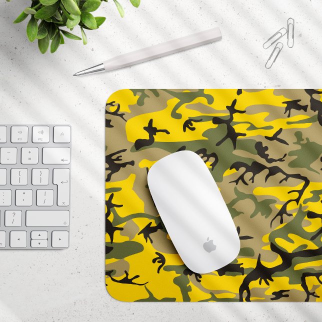Tapis De Souris Camouflage jaune et vert, Militaire, Armée (Créateur téléchargé)